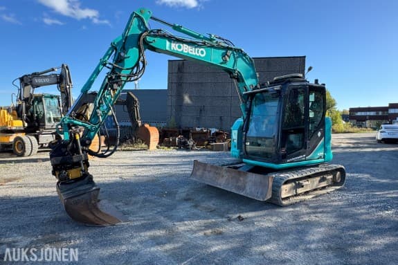 2014 Kobelco SK75SR-3E Gravemaskin, Leica maskinstyring, tiltrotator og skuff