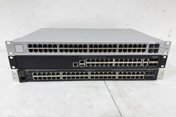 Ubiquiti, Ruckus og Aruba/HPE nettverksswitcher