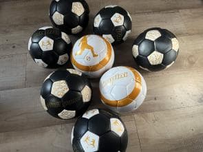 Håndsyet læderfodbolde vejl. pris op til 299kr pr stk