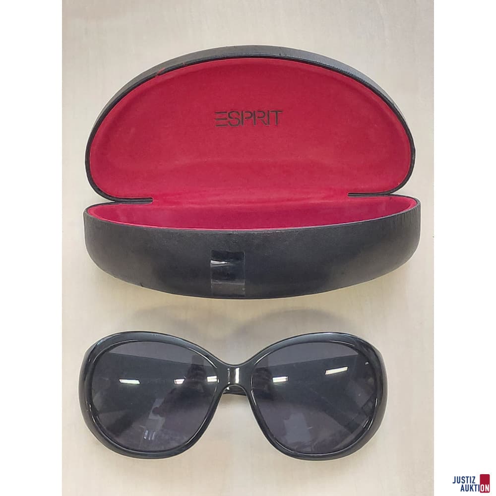 Esprit black sunglasses with flower pattern on temples