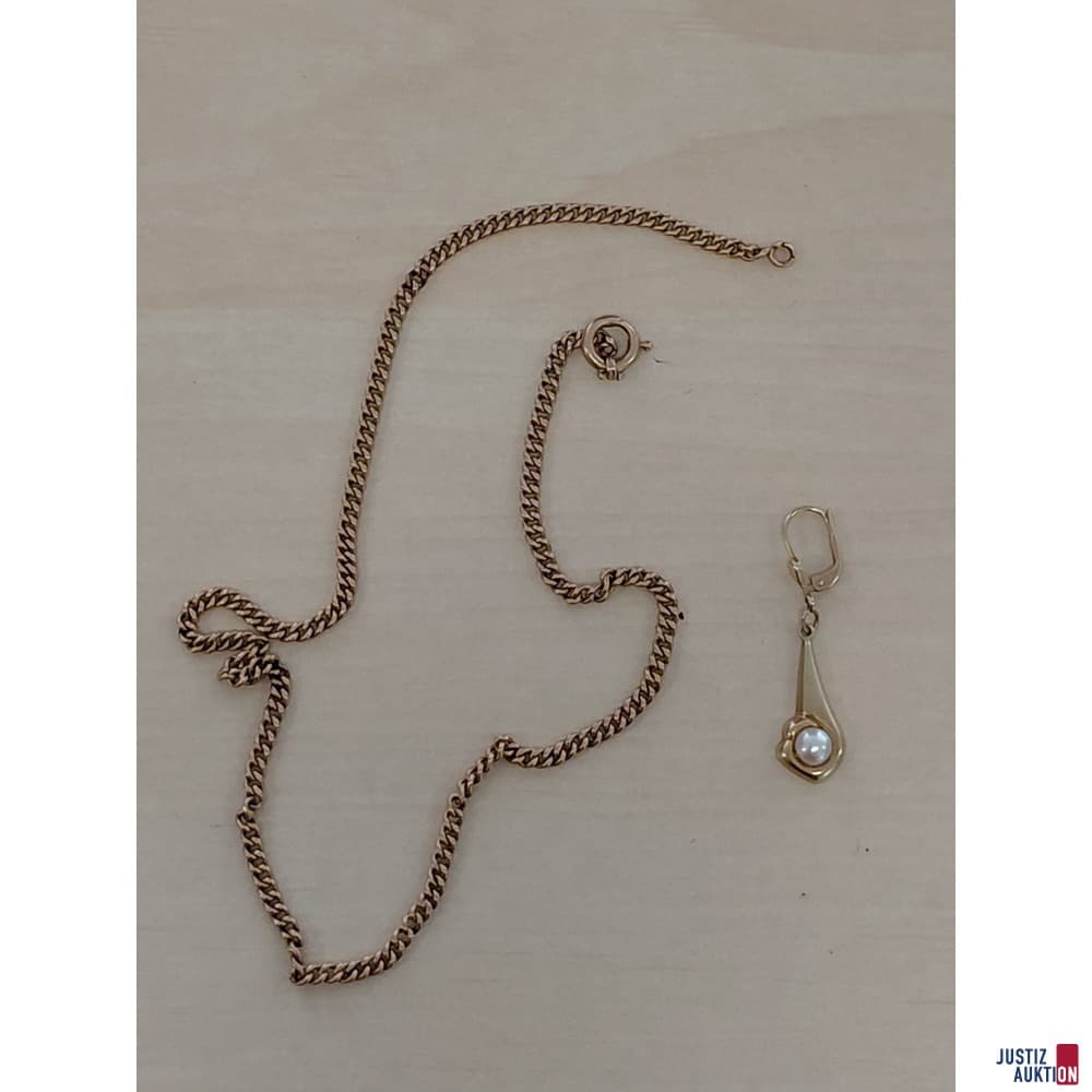 Necklace hollow middle gold 580 י with fox head punch