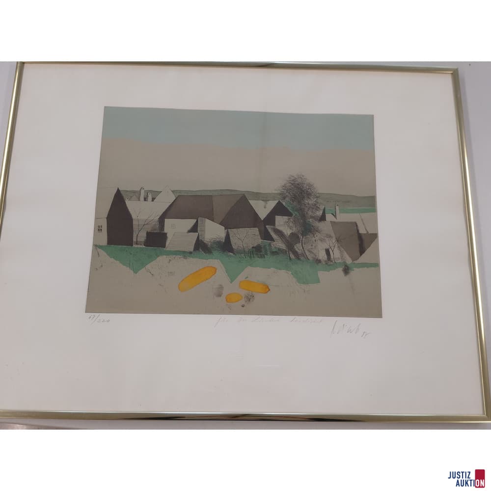 Picture - Farmhouses in a landscape