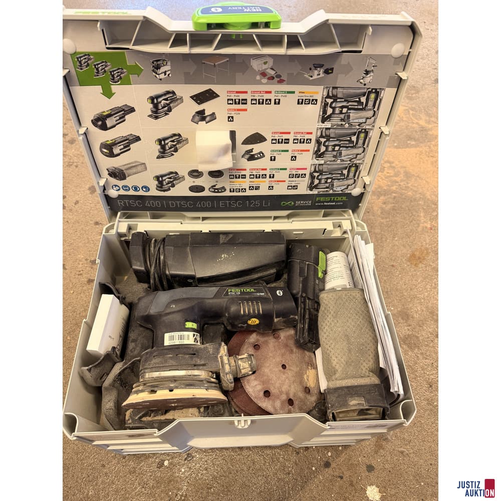 Eccentric sander Festool battery ETSC 125 with 2 batteries