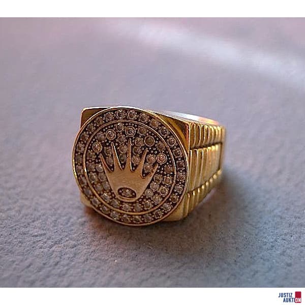 Ring "Rolex-Krone" with stone trimming