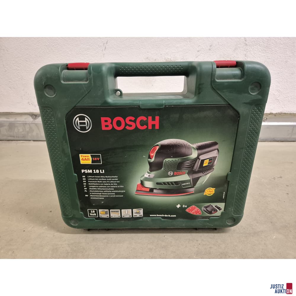 Bosch PSM 18 LI cordless multi-grinder with tool case