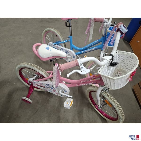 2 children's bikes Joystar blue and pink