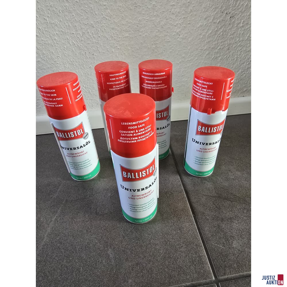 5 cans Ballistol Universal Oil Spray 200 ml