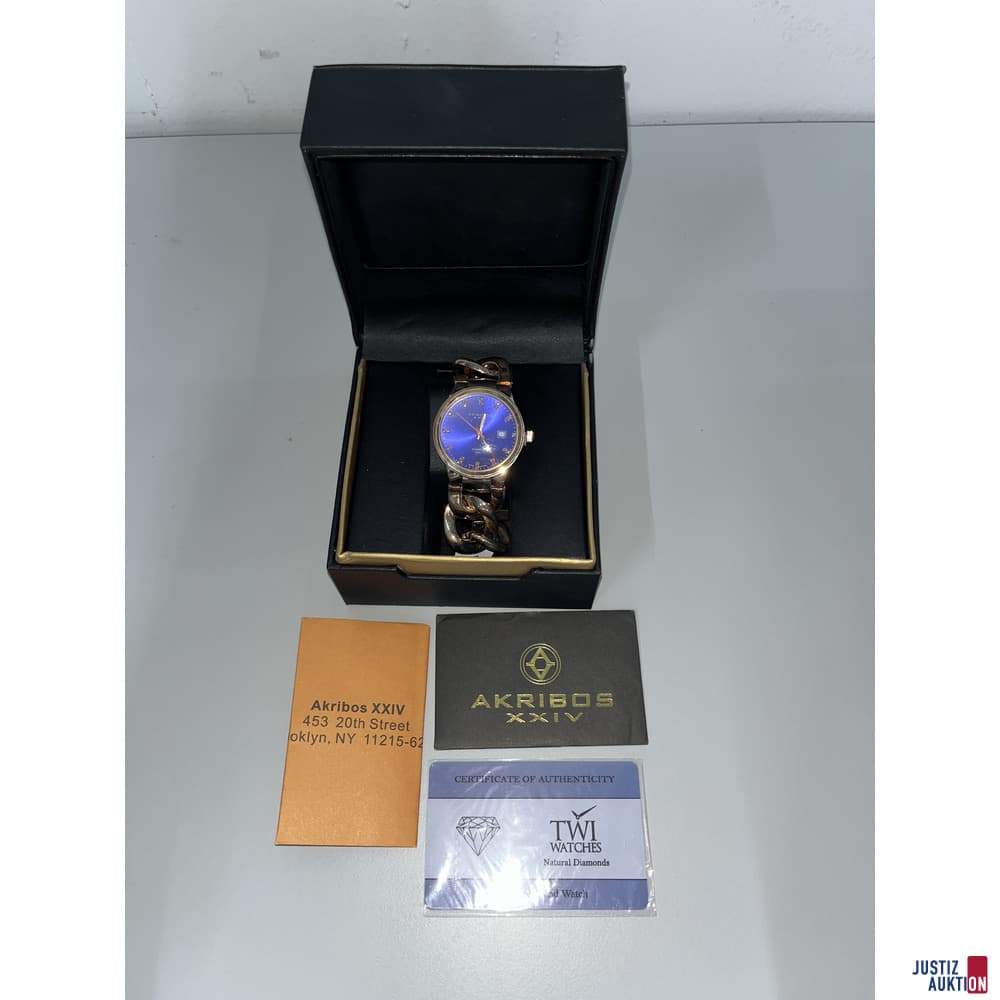 V55/26 Akribos XXIV women's watch AK608 with 23 diamonds