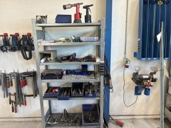 Shelving unit with contents