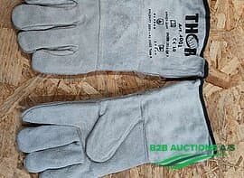 Approx. 504 pcs. Leather gloves, strong, unused, grey.