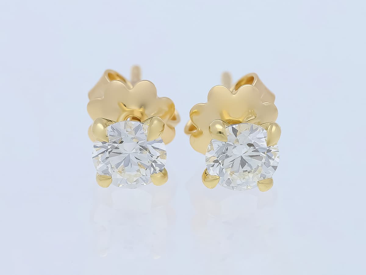 Ohrringe+Diamant+750+Gelbgold+18+Karat,+IGI+Zertifikat