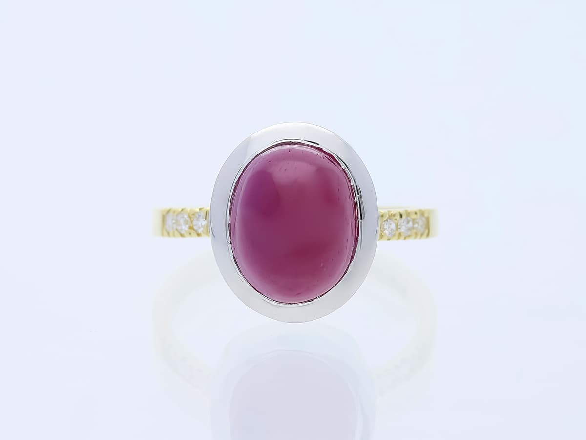 Ring+5,65+ct.+Rubin,+Diamanten+585+Gelbgold+14+Karat,+925+Silber+Neu+IGI+Zertifikat