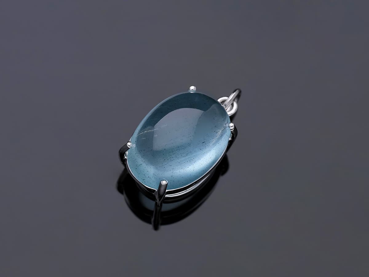 Anhänger+9,00+ct.+Aquamarin+585+Weißgold+14+Karat+Neu+AIG+Zertifikat