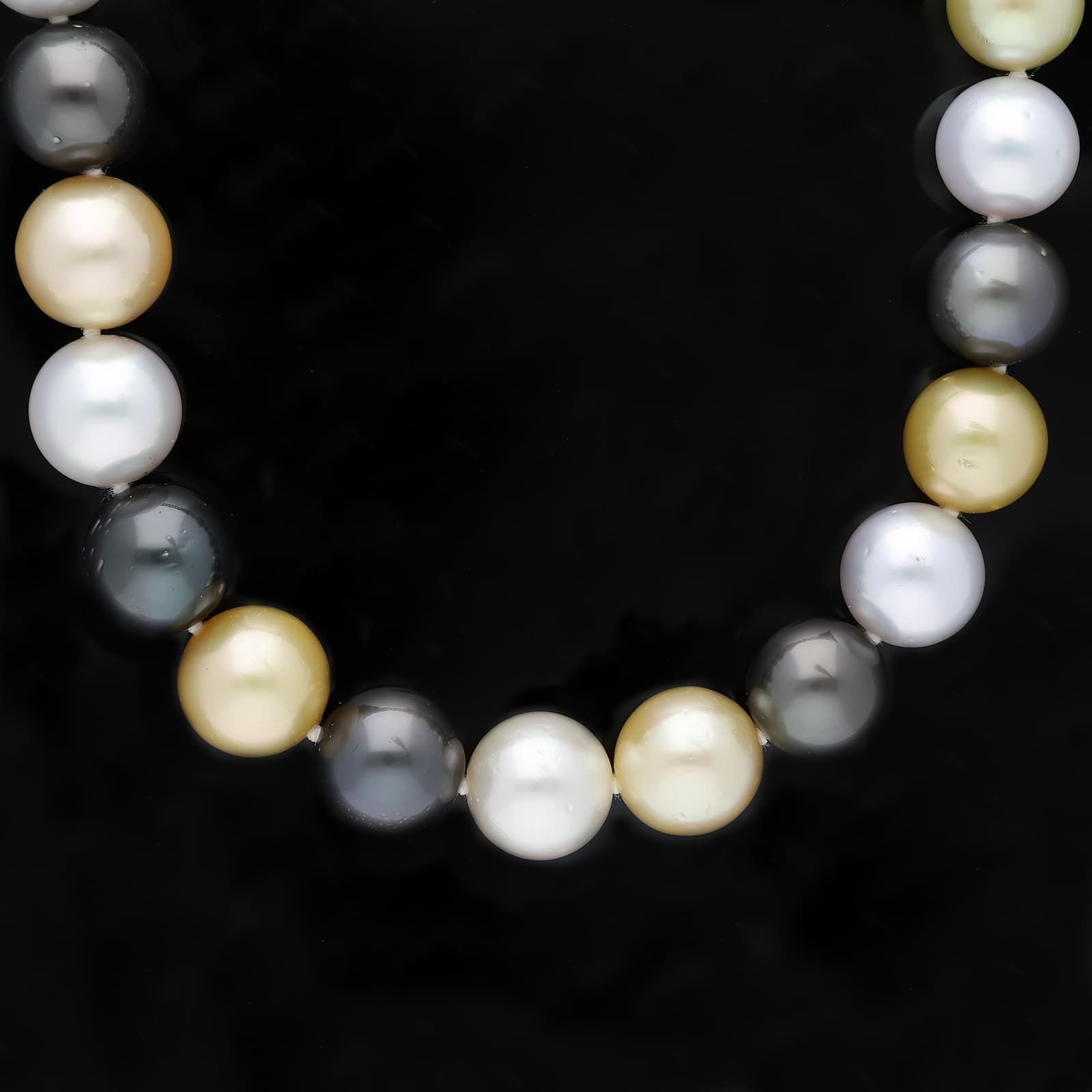 Collier+Südsee+Zuchtperle,+Tahiti+Zuchtperle+750+Weißgold+18+kt.+Neu