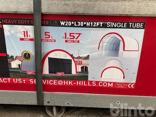 Round arch hall HILLS INDUSTRIAL (6.1 x 9.1 x 3.7 m, unused, year 2026)