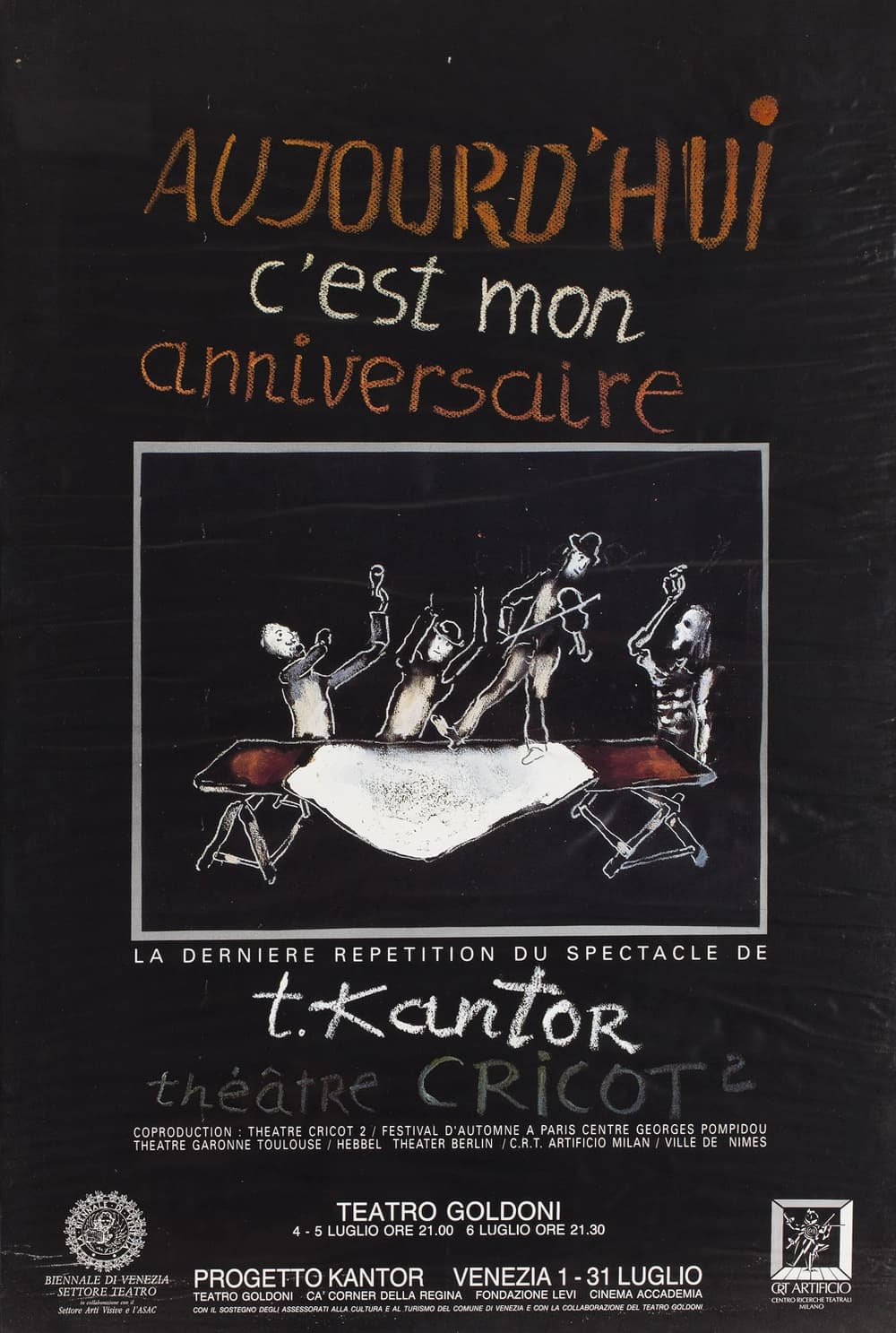 Tadeusz Kantor — Poster for the theatre play "Aujourd'hui c'est mon anniversaire", 1990
