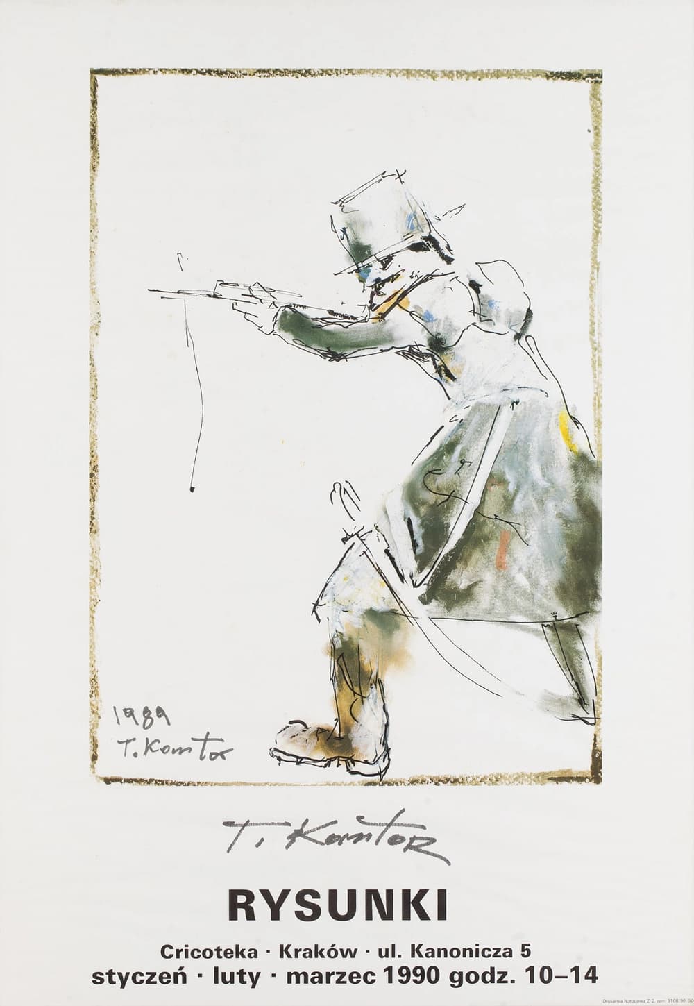 Tadeusz Kantor — A Poster for the exhibition "Drawings" at Cricoteca, 1990