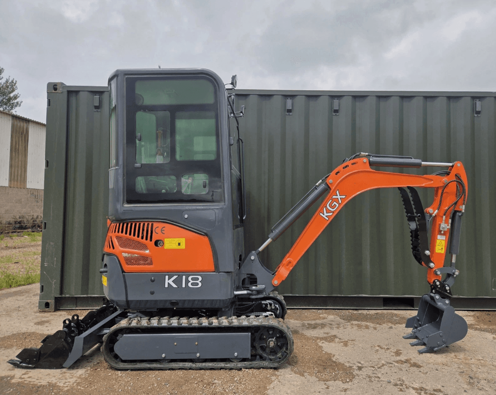 New KGX K18 1.8 Ton Mini Excavator – Kubota Engine – Quick Coupler – 3 Buckets
