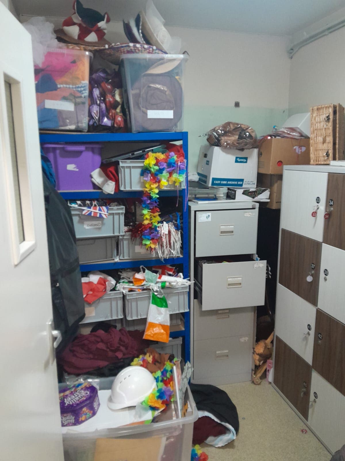 Contents of games store room to include fancy dress items & games
