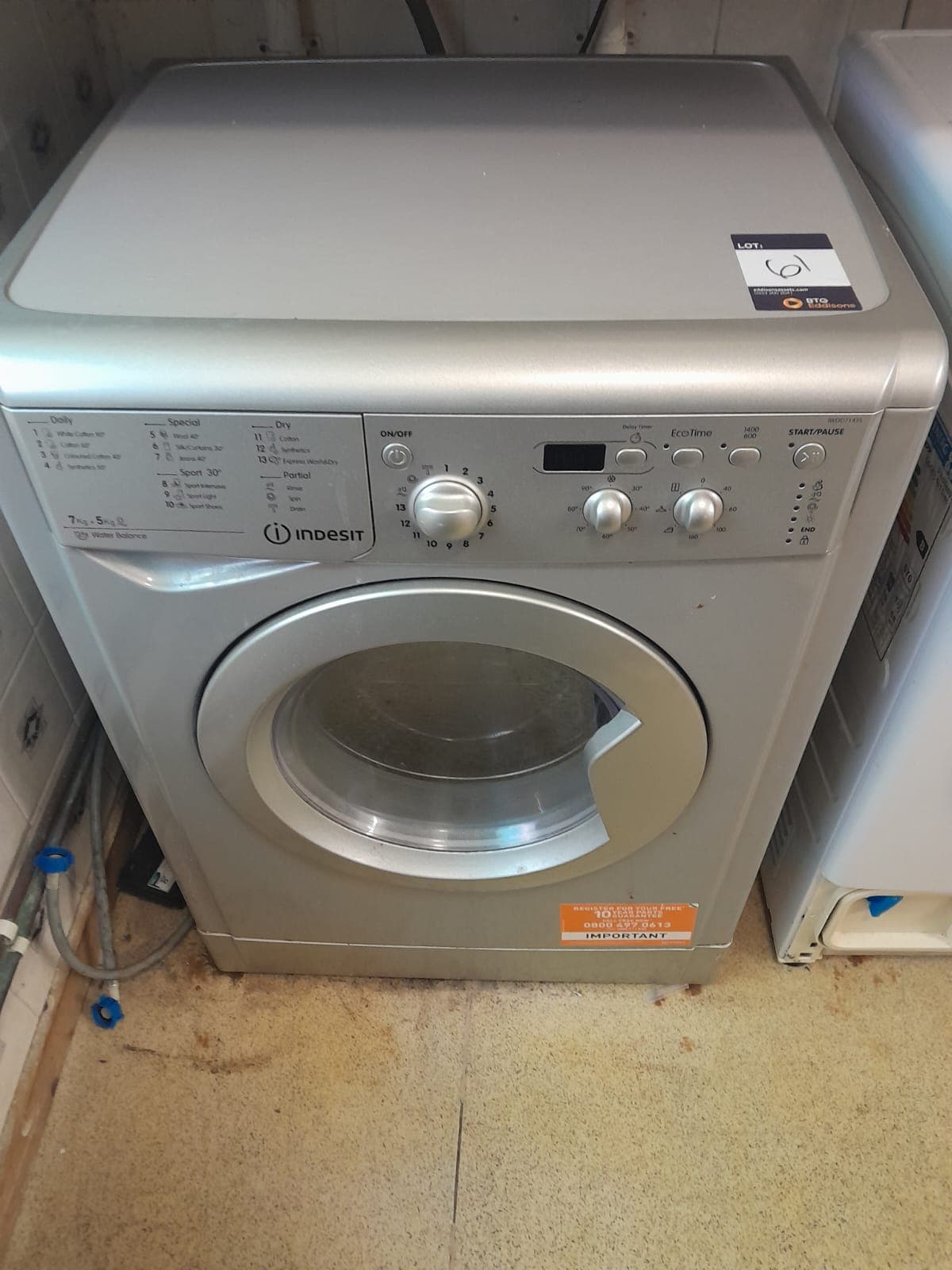 Indesit IWDD7143S Waschmaschine, Seriennummer 601939008112