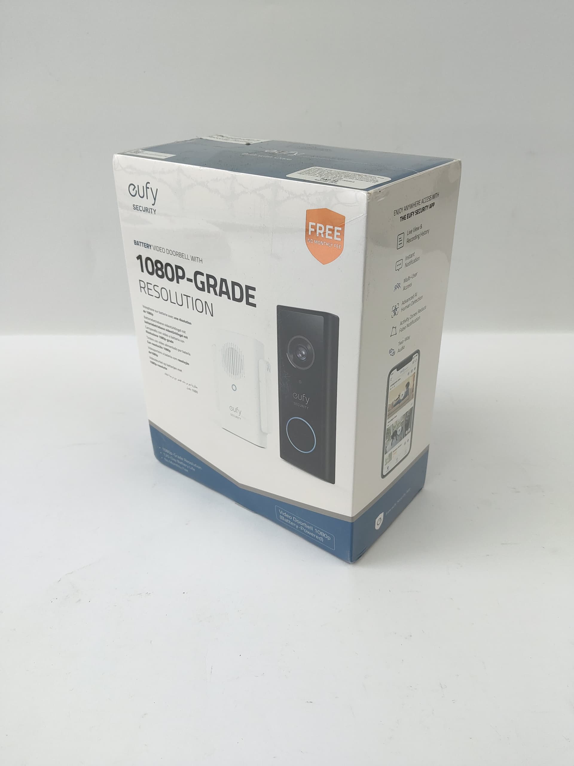 Als neue Eufy Akku-Powered 1080p Video Doorbell und Wi-Fi Door Bell Chime (Box versiegelt) (M/N: T8222).