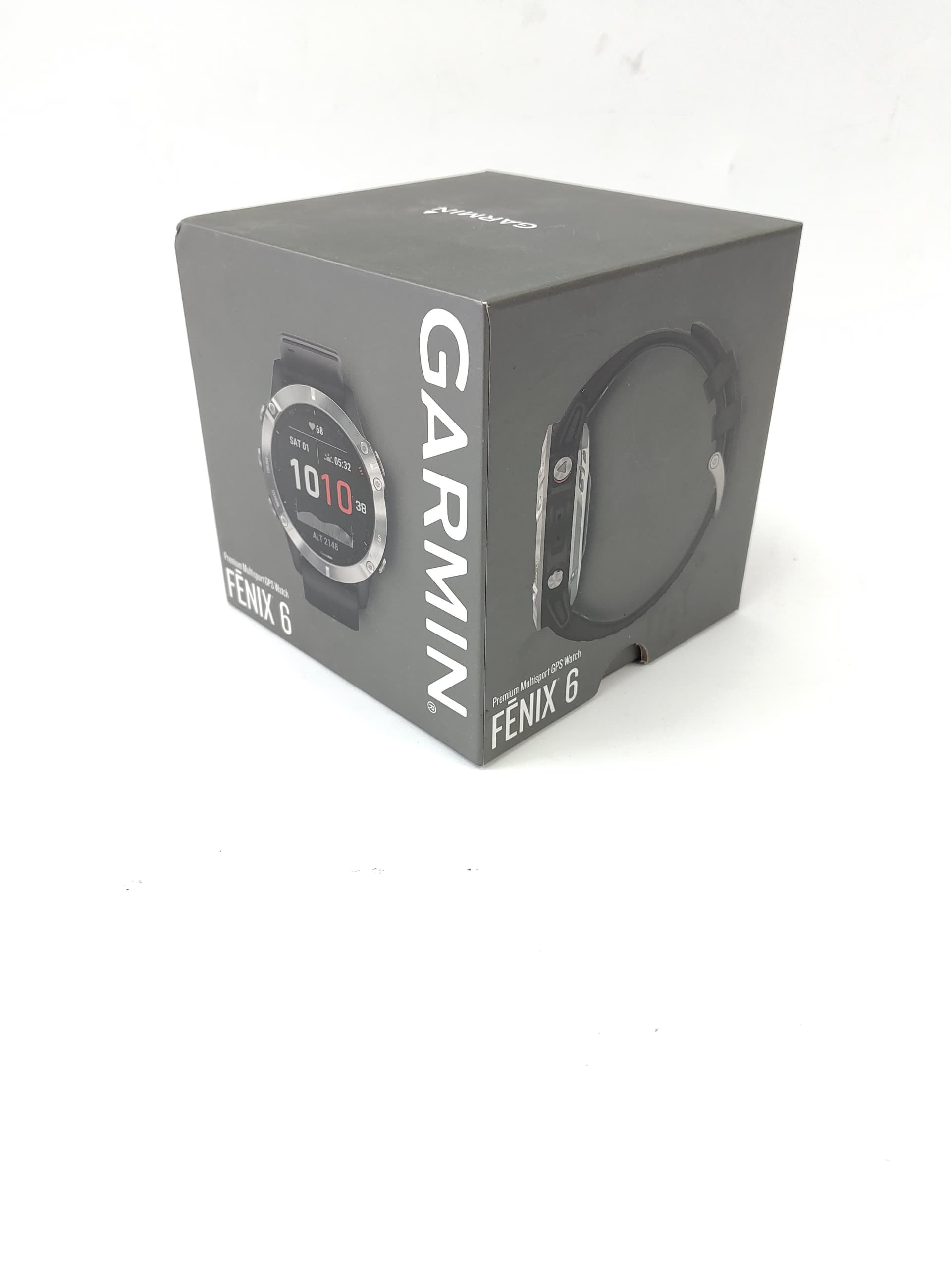 Als neue Garmin Fenix 6 Premium Multisport GPS Uhr in Silber mit schwarzem Band (EAN: 753759232702 S/N: