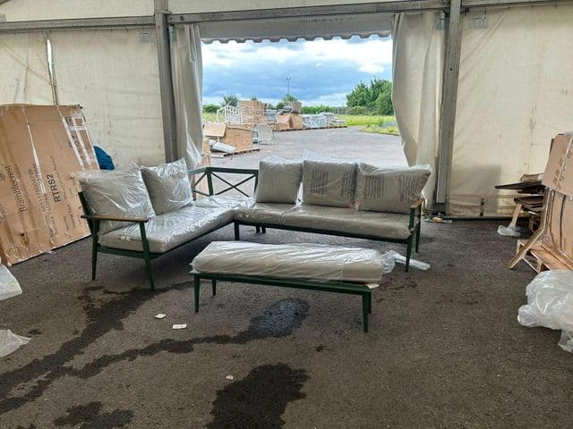 RHS Wisley L Shape Sofa & Bench - Sage