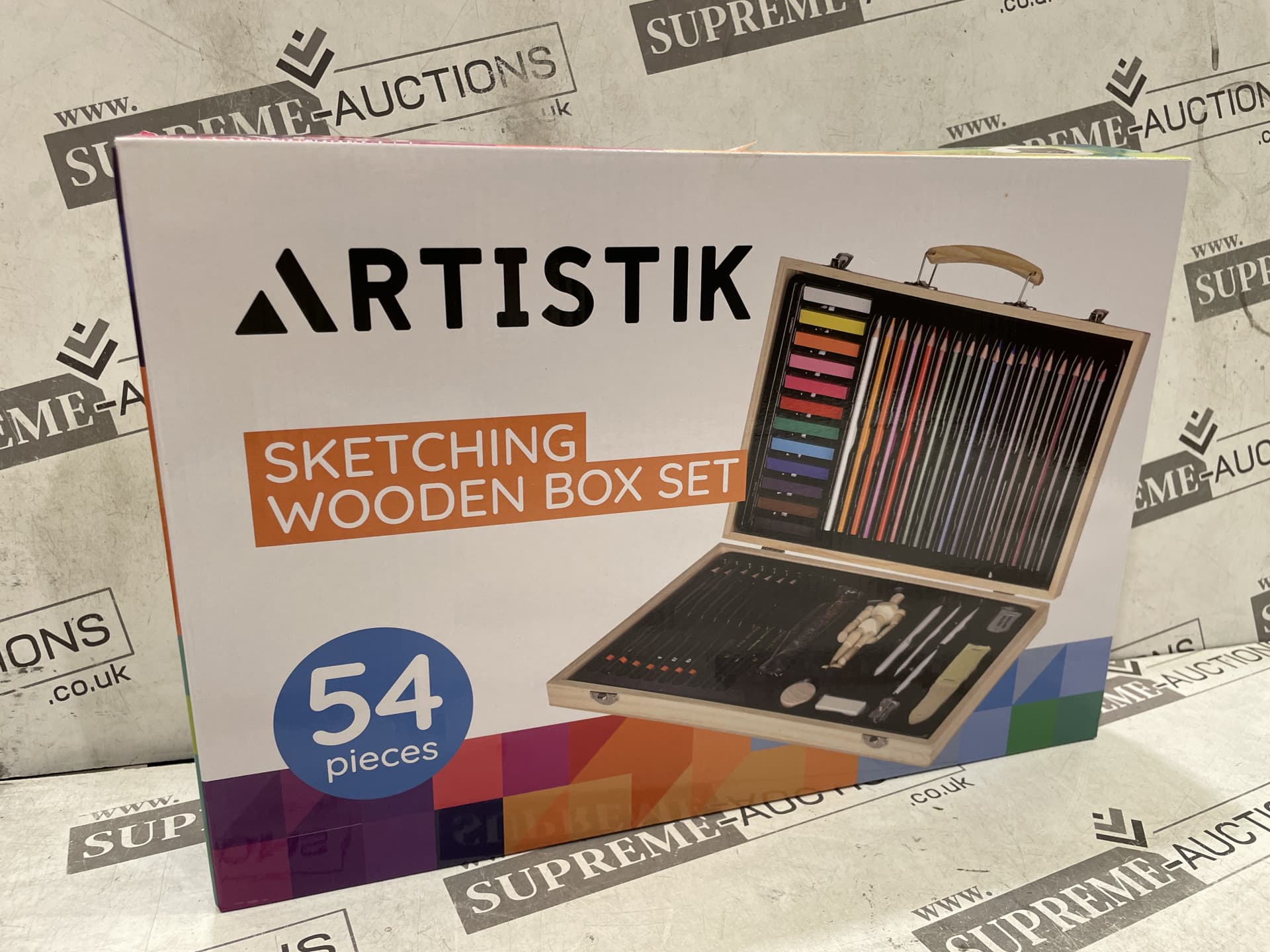 3 X BRAND NIEUWE ARTISTIK Sketching Set met houten doos en Mannequin ? 54-Pc Portable Art Kit met