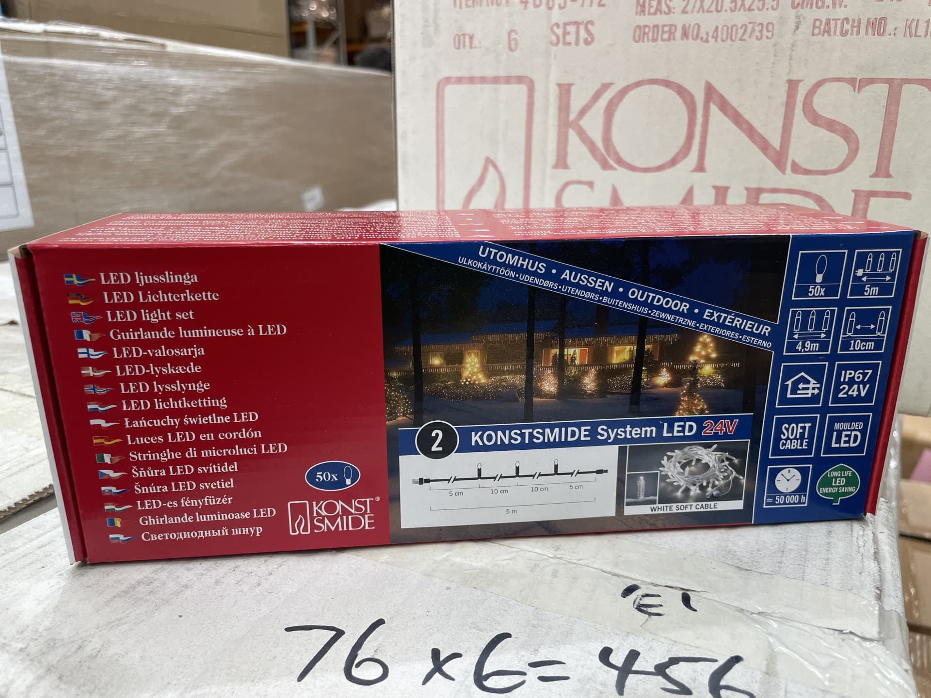 12 X BRAND NEW KONSTSMIDE 50 LED CHRISTMAS LIGHT SETS (LOC: 17.5-AA9723 - 1P)