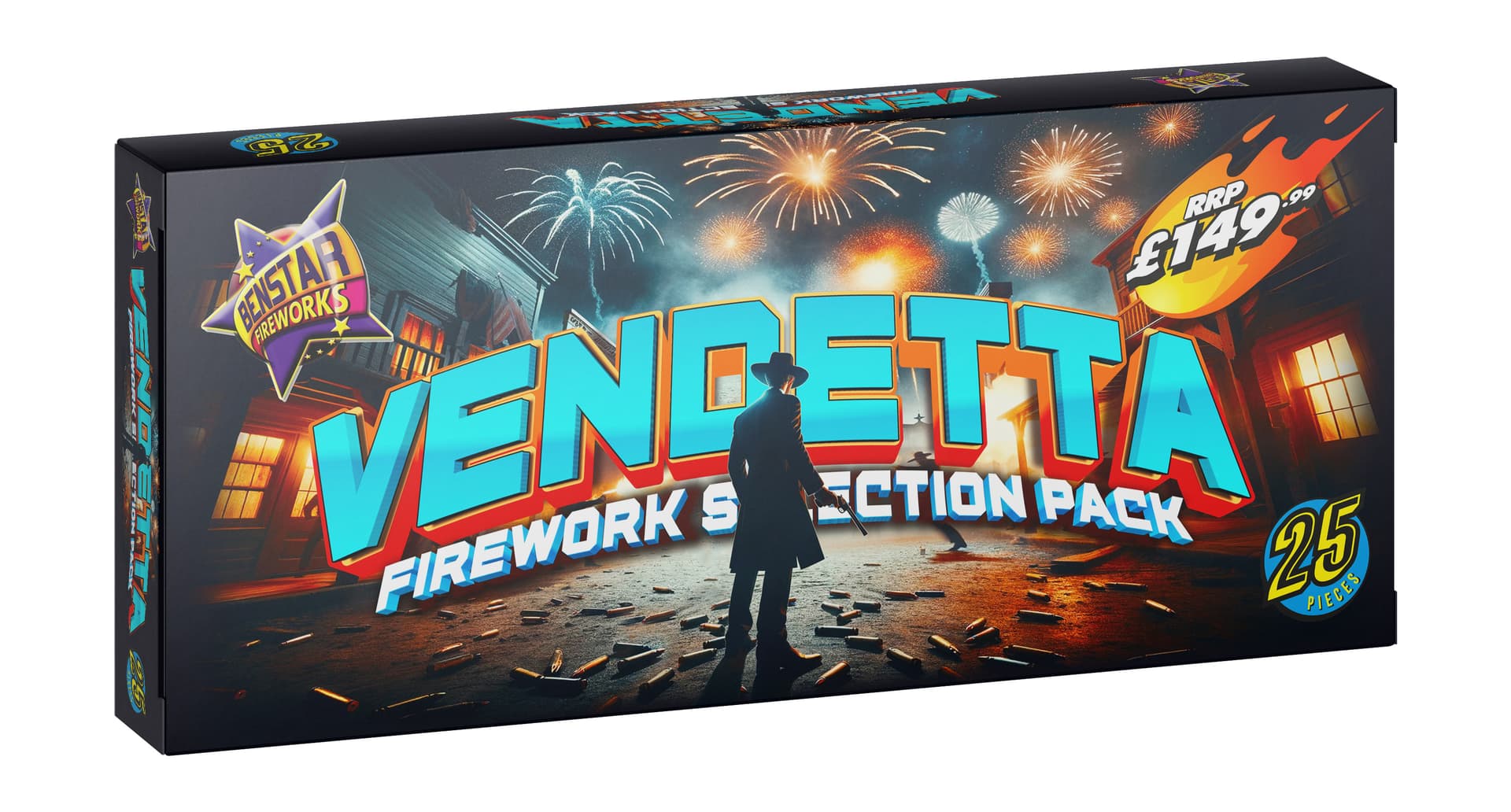 BRAND NEW BENSTAR FIREWORKS Vendetta 25 Piece Selection Box. RRP £149.99 EACH.