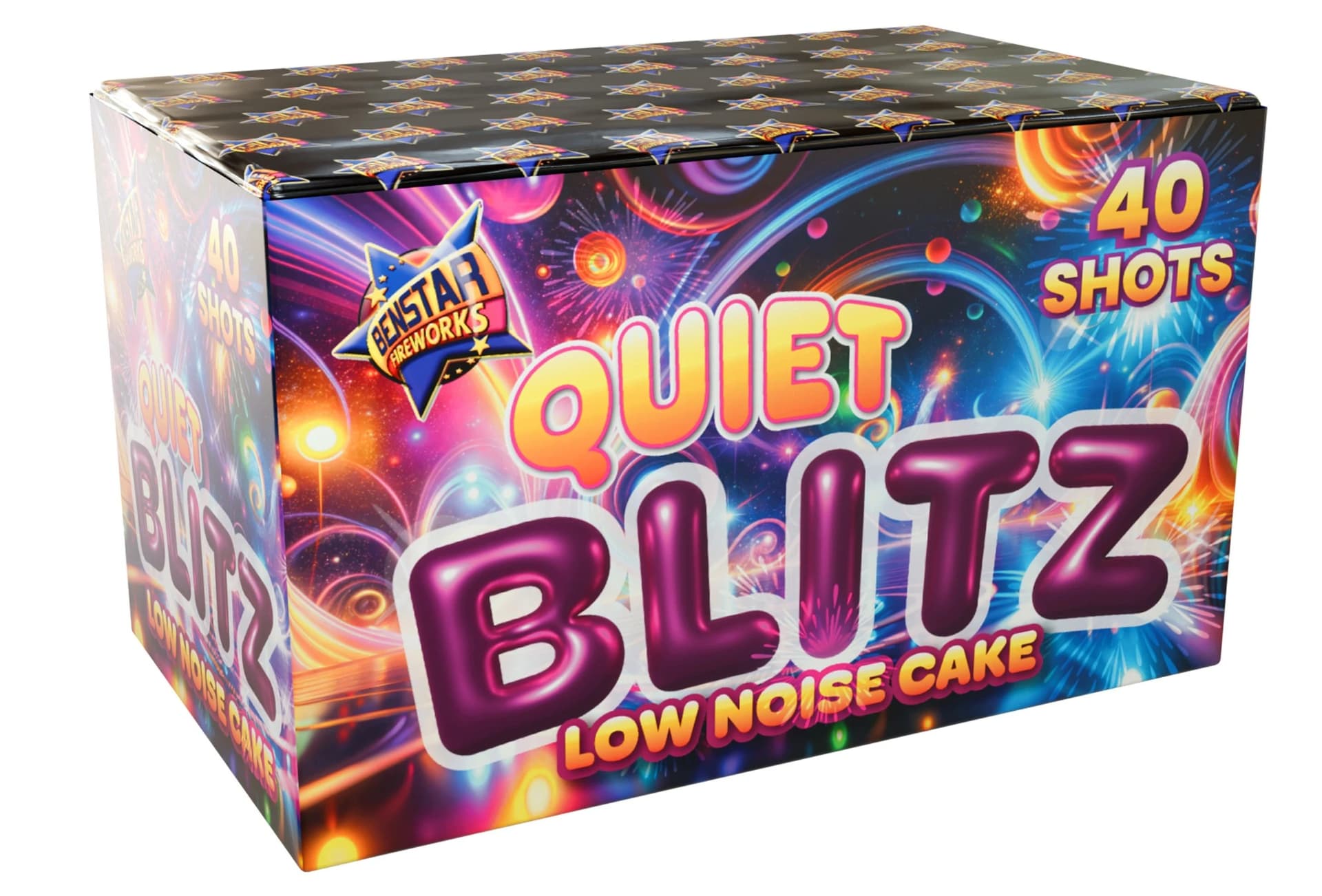 7x BRAND NEW BENSTAR FIREWORKS Quiet Blitz 40 Shot Low Noise Cakes. RRP £29.99 EACH