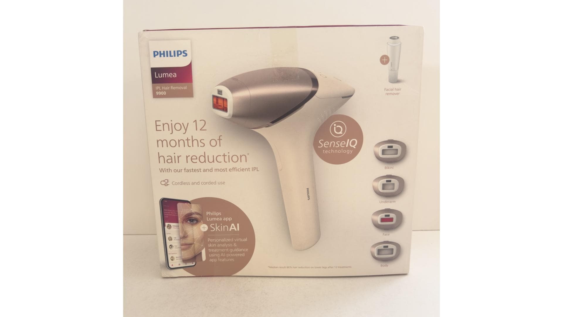 Philips Lumea 9900 Serie IPL Haarentfernung, BRI951/01, Rose Gold. Box beschädigt.