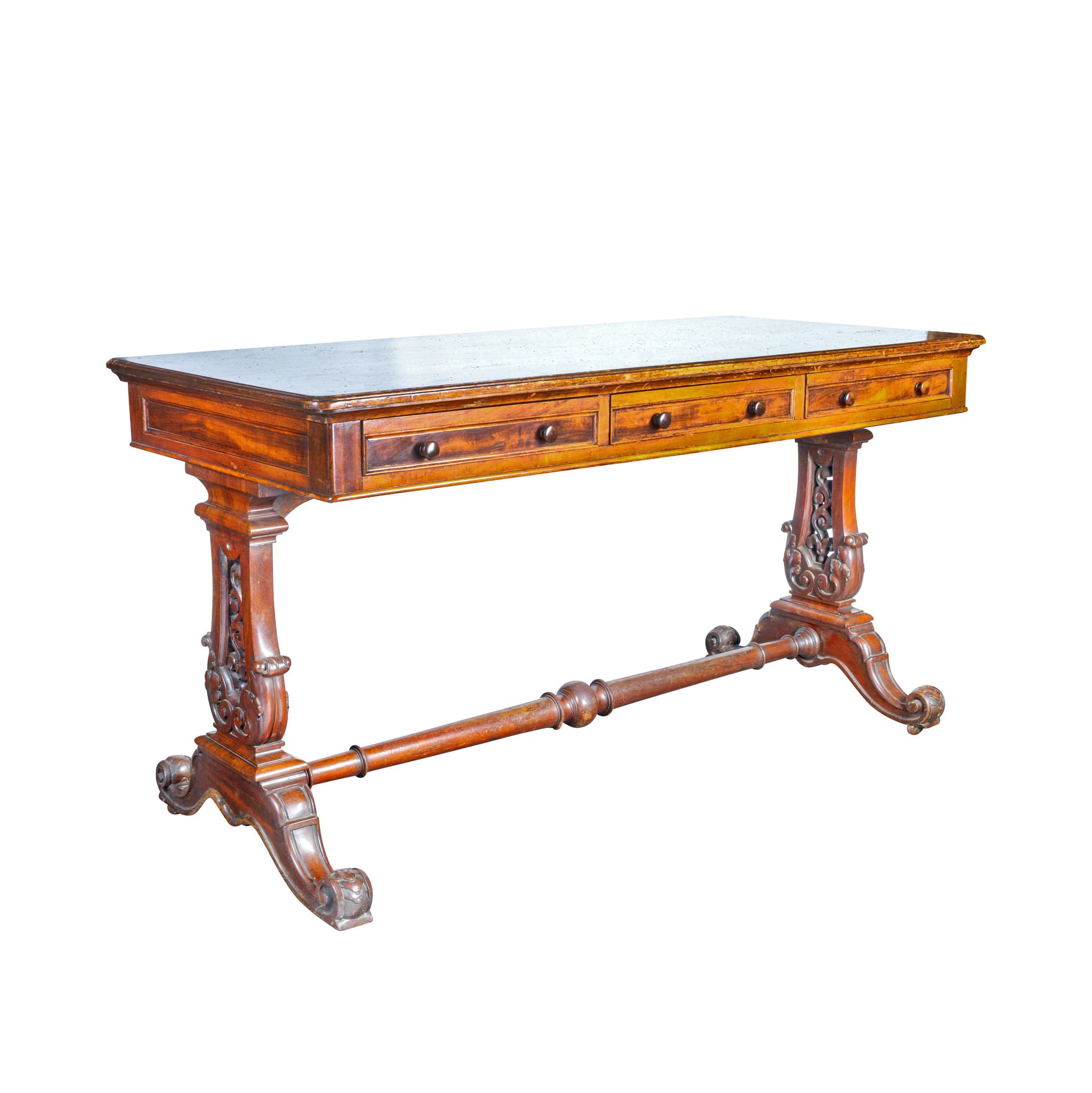 A Victorian Doveston, Bird & Hull mahogany library table Mid 19th Century