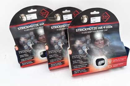 3 Strickmützen K++ Security mit LED