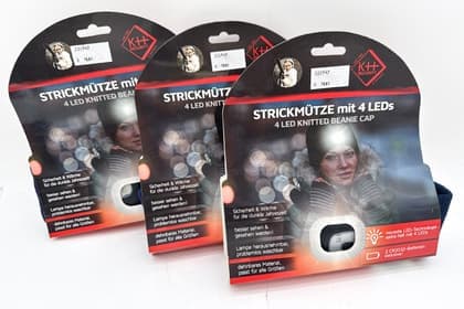 3 Strickmützen K++ Security mit LED