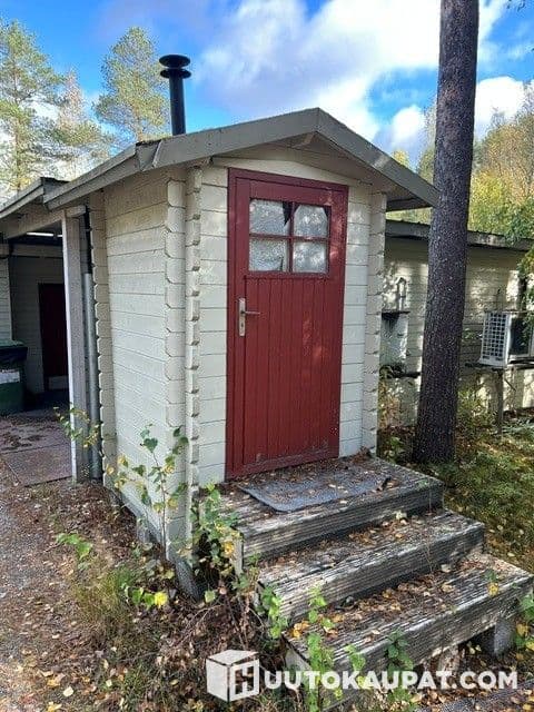 Luoman Puucee Duomatic – log-structured outdoor WC, Kekkilä composting toilet, Ähtäri