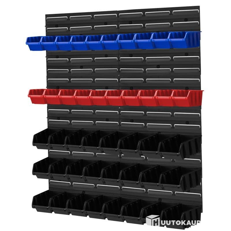 Tool wall with boxes and hooks, space for a large number of tools 78 x 78 cm, black (new) - Tools (1695), Salo