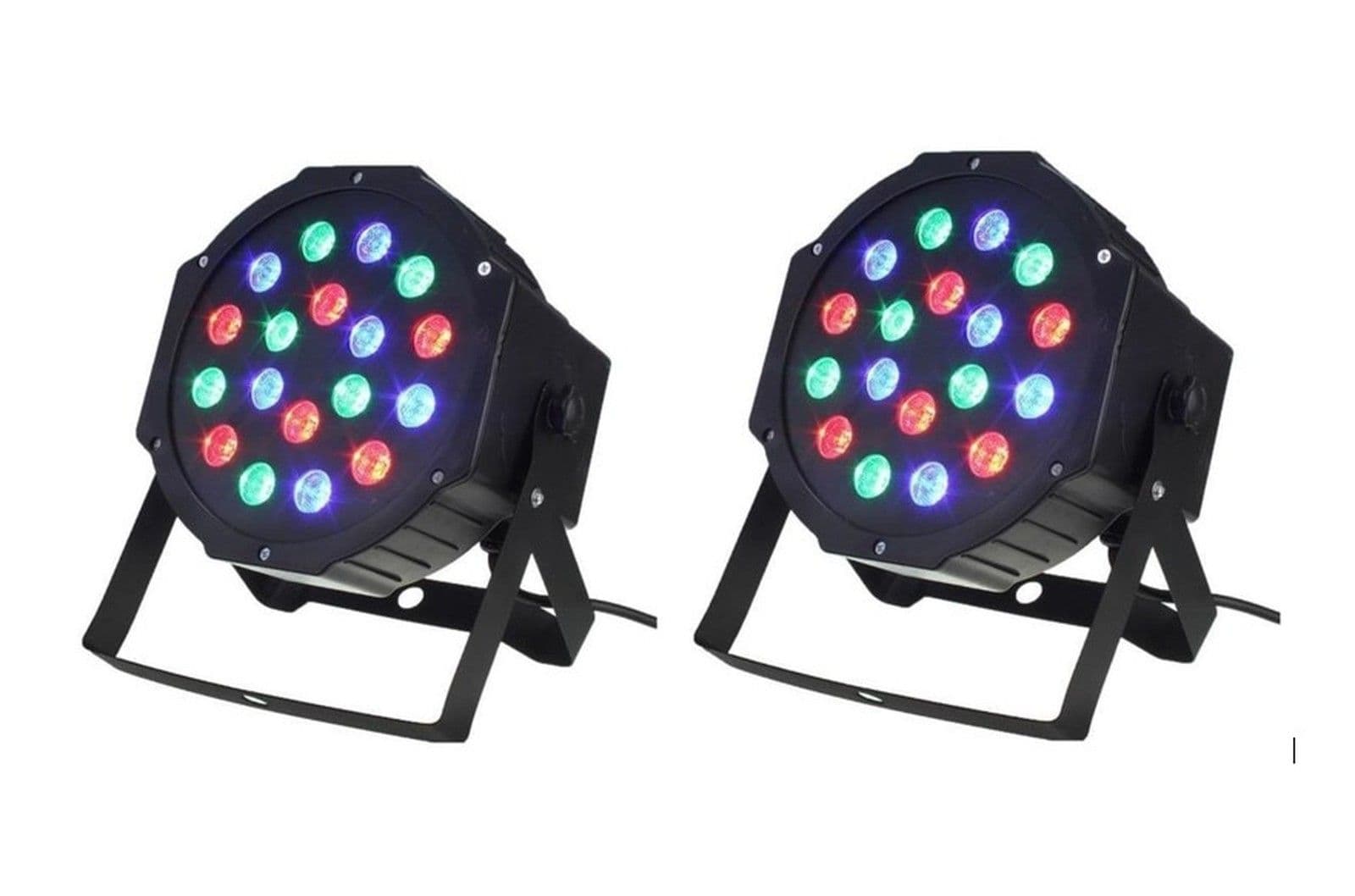2x LED Disco Lights 18 RGB DMX Sound Controlled