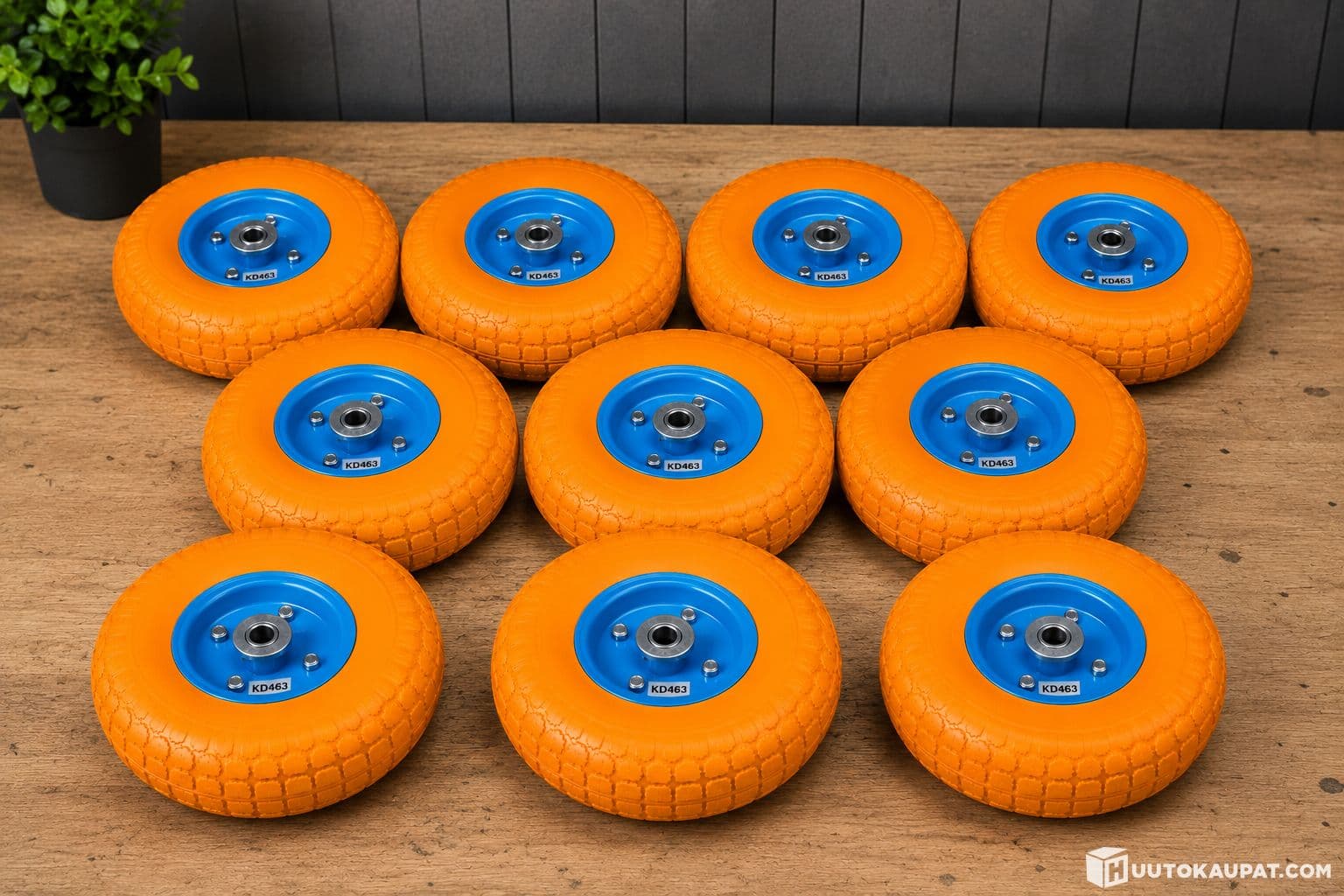 End rubber wheels with metal rims 10 pcs, Isokyro