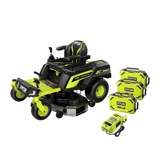 Ryobi RY72ZTRX137-310 72V Zero Turn Battery Mower with 3x10Ah batteries