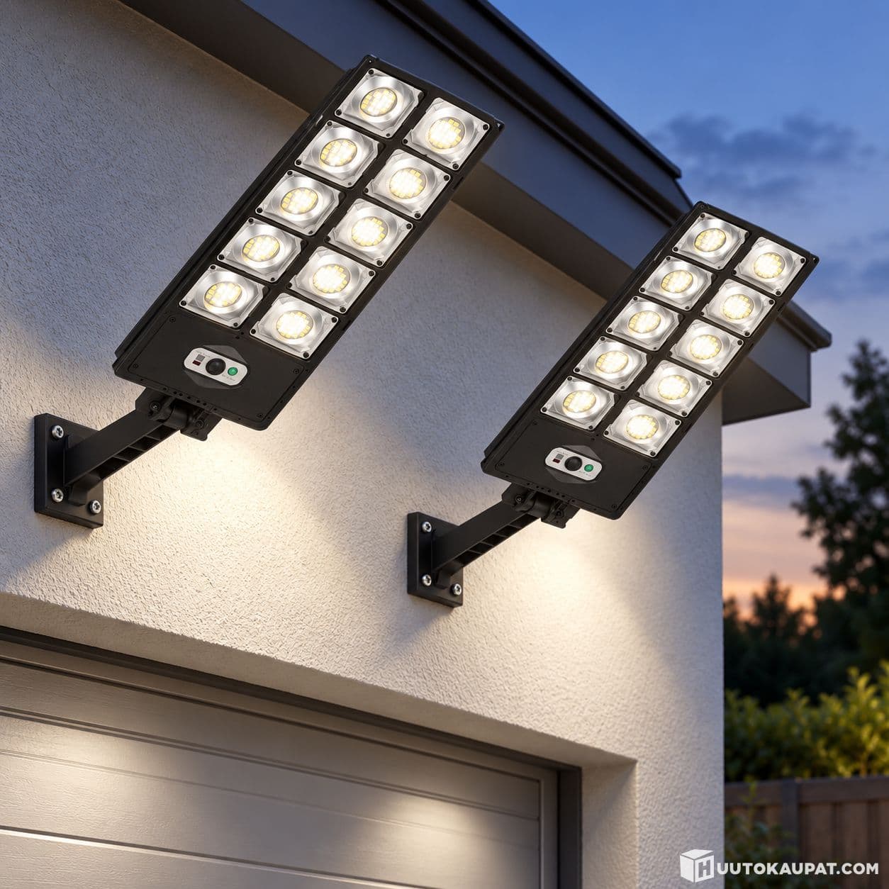 2 solar LED outdoor luminaires with remote control, Isokyrö