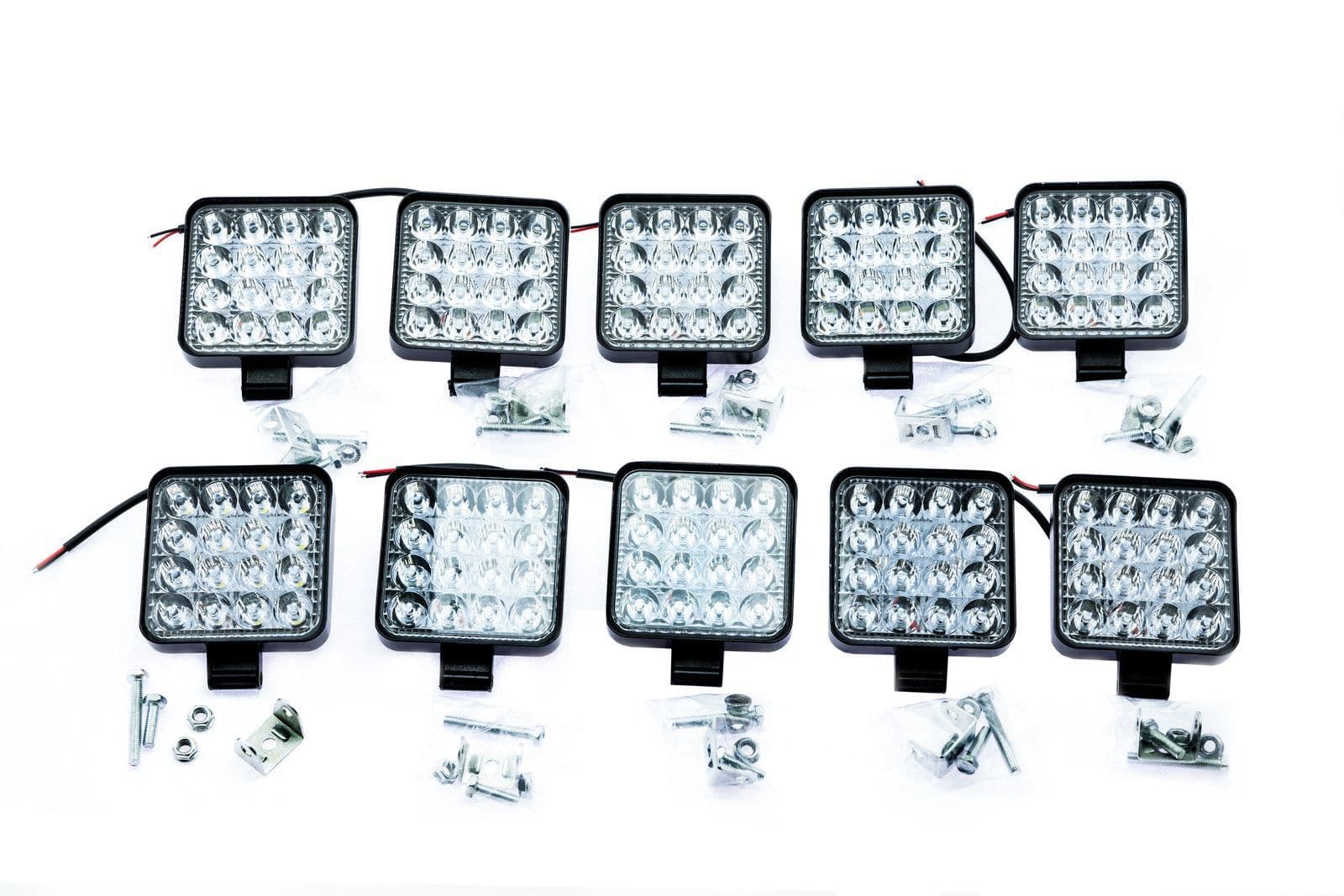 10 pcs 30W work lights, IP67, 10-30V, 6000K, Korsnäs