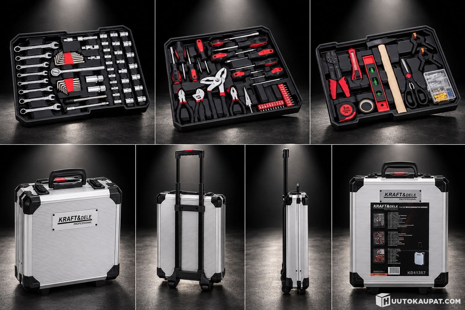 187-piece aluminium toolcase with wheels, Isokyro