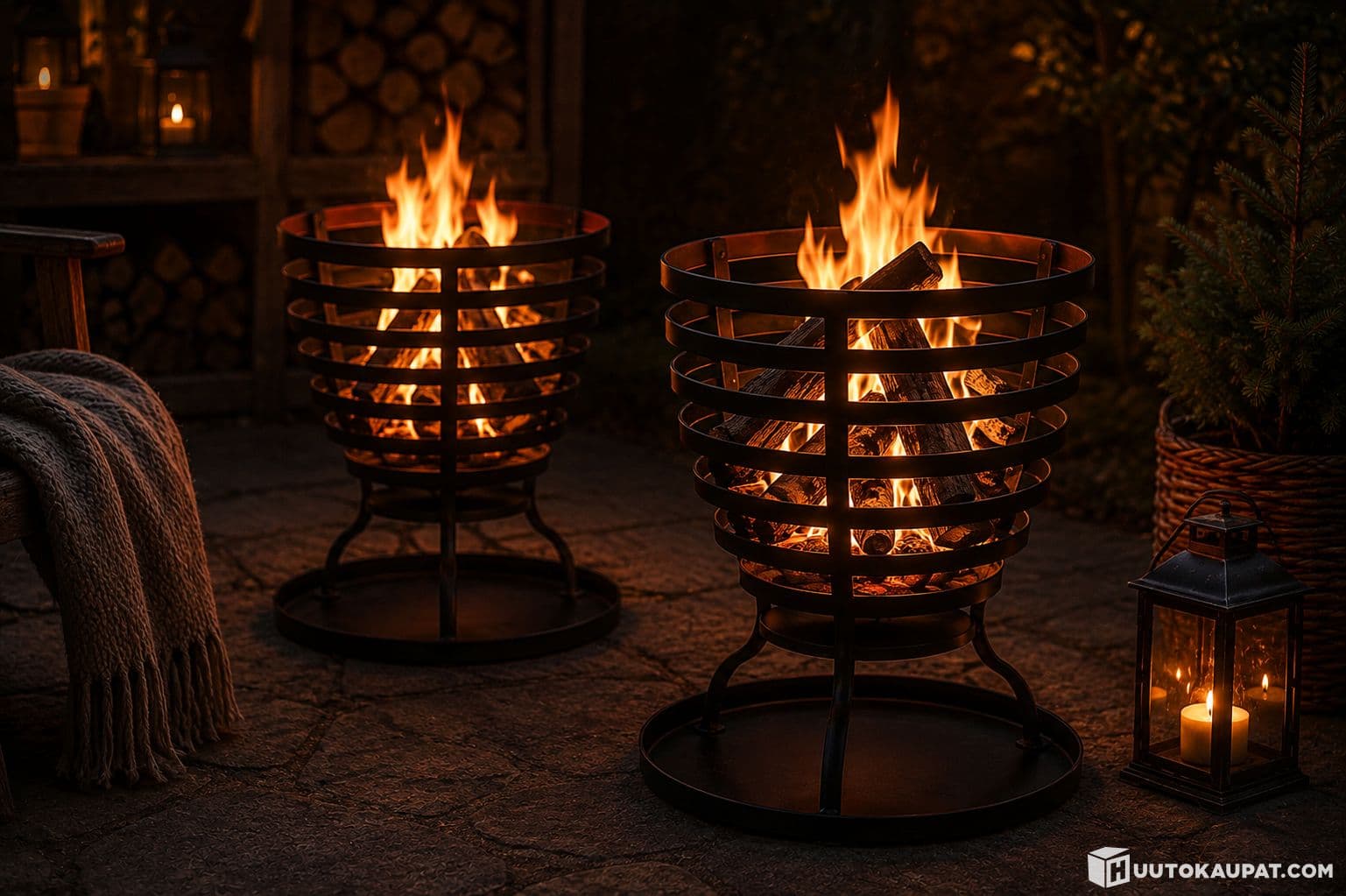 2 pcs Steel fire basket, Isokyro