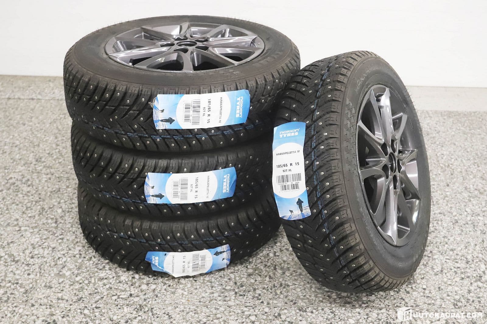 Non-driving Nokian Hackpelittä 185/65 R15 pin rings Toyota aluminium rims, 4pcs. S7481, Hausjärvi