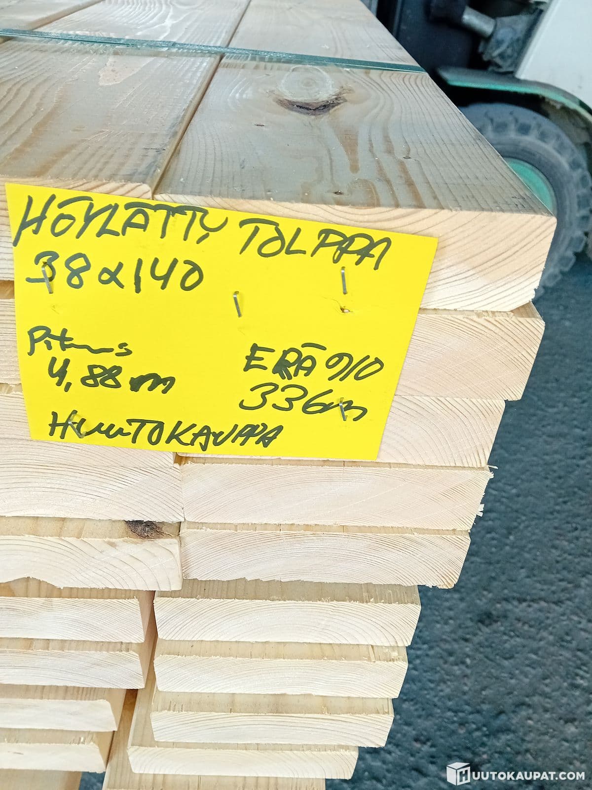 38*140 planed pole 336m approx.45m2 1,20e/m DUE 910 ask for transport offer, Yhäjä