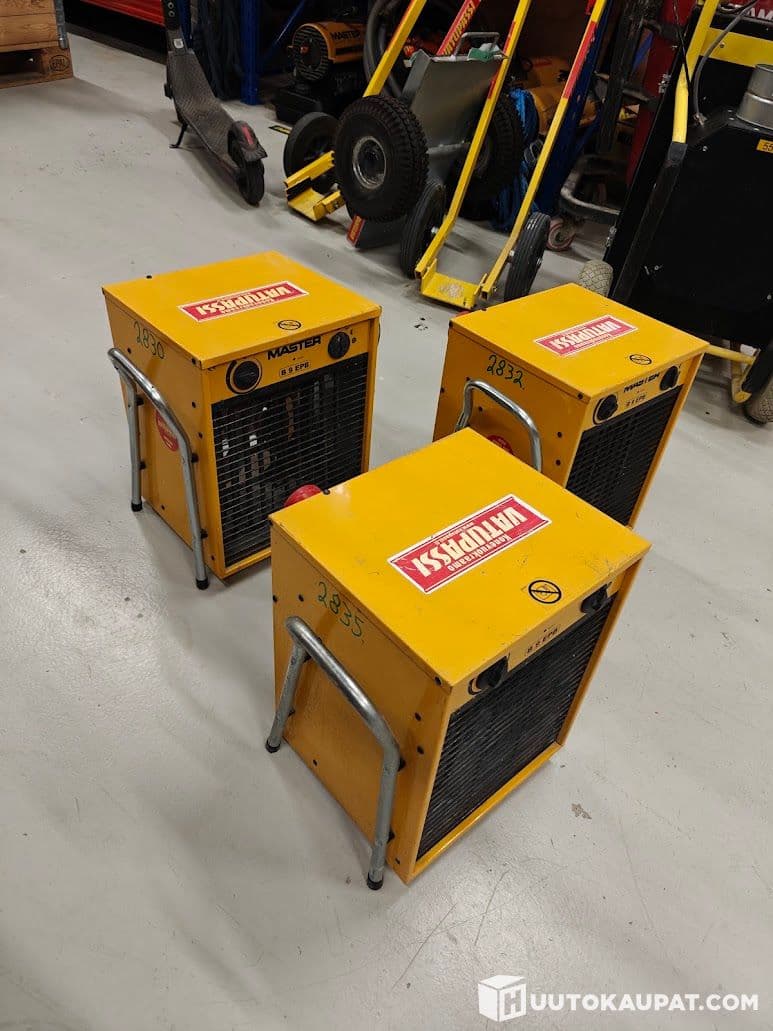 3x Electrically powered 9kW heat blowers, Master B9ERB (2832, 2835, 2830), Jyväskylä