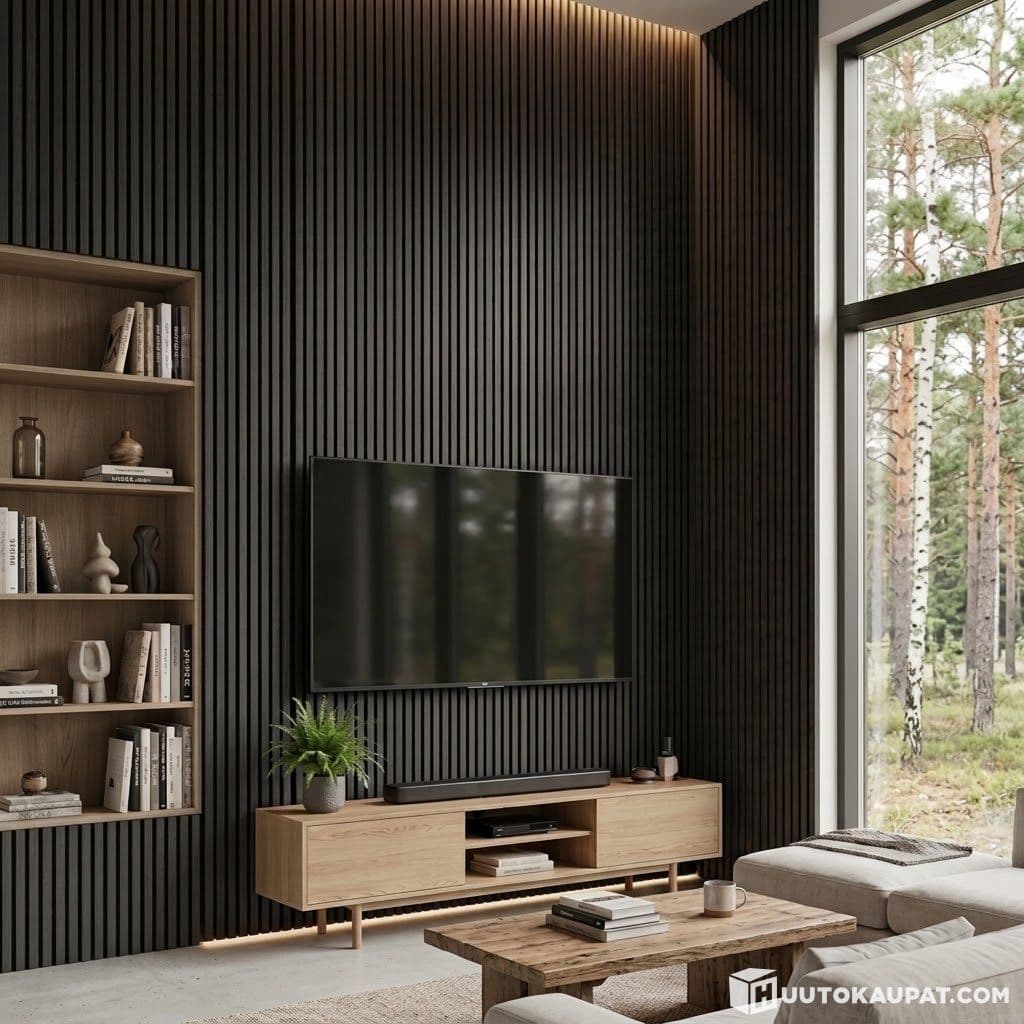 Acoustic Panel Black Oak Black Felt 21x600x2400mm 24pcs