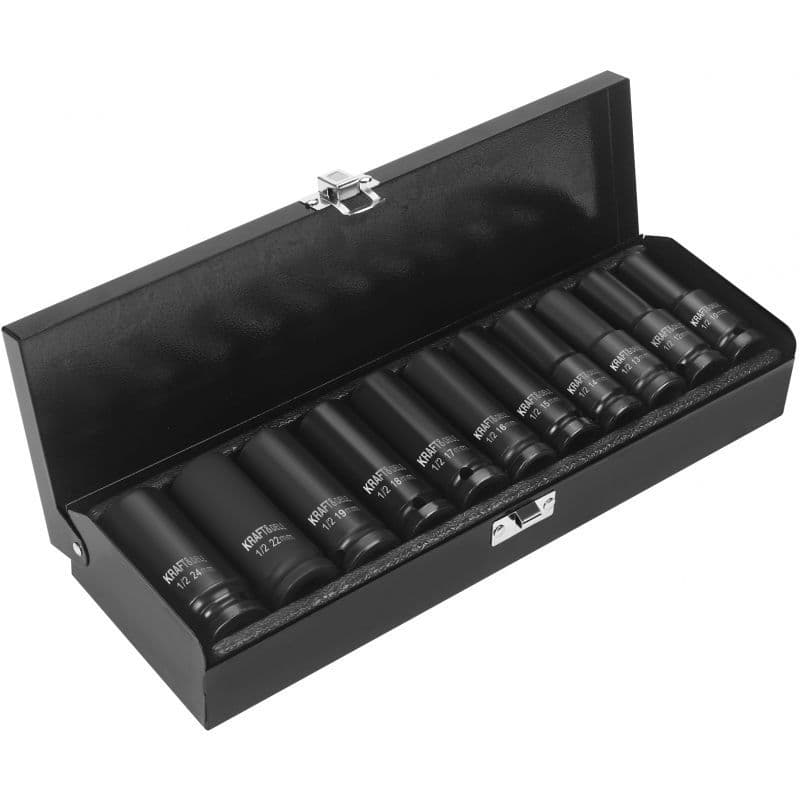 Strength / impact shield set 1/2", Long casings 78 mm, 11-part - Tools (1692), Salo