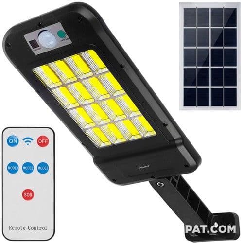 2 pcs Sunshine solar LED streetlight 240 LED – 36 W, PIR motion sensor, remote control and IP67, Kuopio